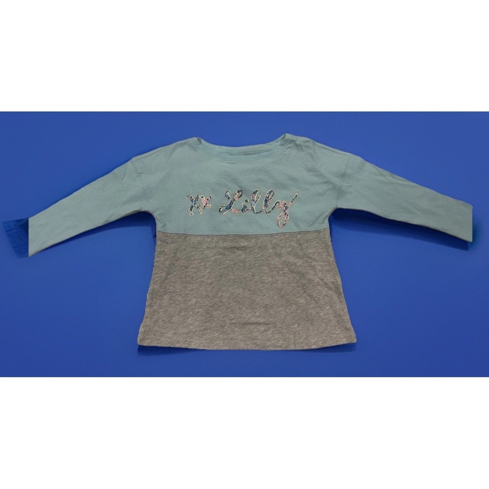 Lilly Pulitzer GIRLS Mini Finn Top Blue Size X Small 2 3 NWOT Logo Shirt TODDLER